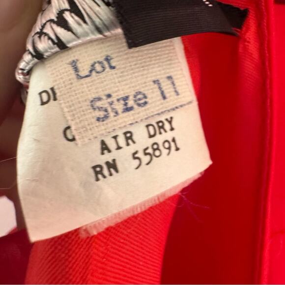 Vintage 80s Red Puffy Ruffle Dress Organza USA Union Made Small - Picture 8 of 14